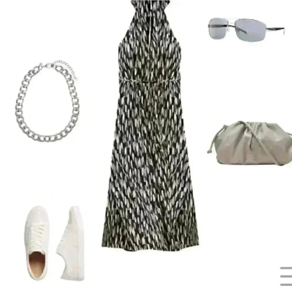 Twist-Neck Satin Midi Dress - Picture 7 of 14